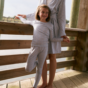 girls slate floral pima pajamas set
