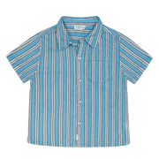 boys isla blue stripe linen button down shirt