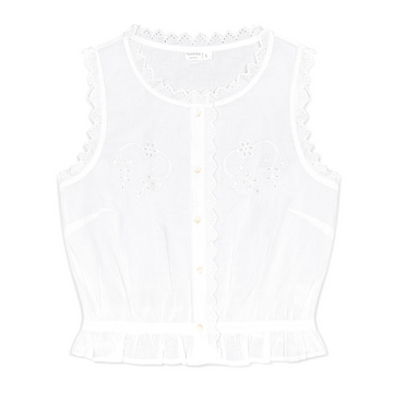 women's embroidered white tank