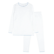 unisex white pointelle pajamas set