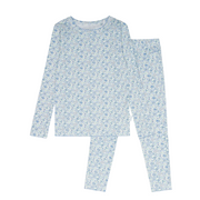 girls slate floral pima pajamas set