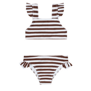 girls cocoa stripe tie back bikini