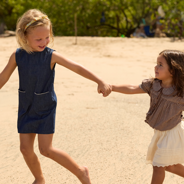 girls deep chambray dress