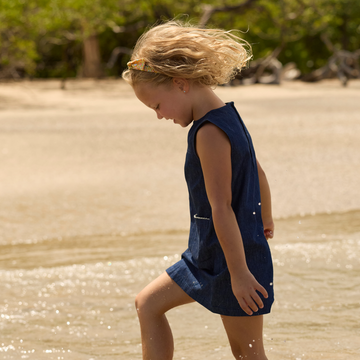 girls deep chambray dress