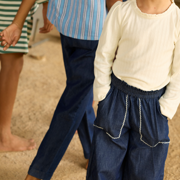girls deep chambray pants