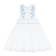 girls white embroidered pinafore dress