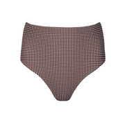 women's cocoa gingham high waist bikini bottom