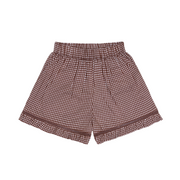 girls cocoa gingham ruffle shorts
