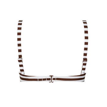 women's cocoa stripe cup bikini top