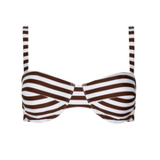 women's cocoa stripe cup bikini top