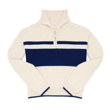 women's cream half zip sweater