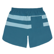 men's teal and dusk blue colorblock boardie