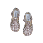 minnow x zimmerman cocoa gingham fisherman sandal