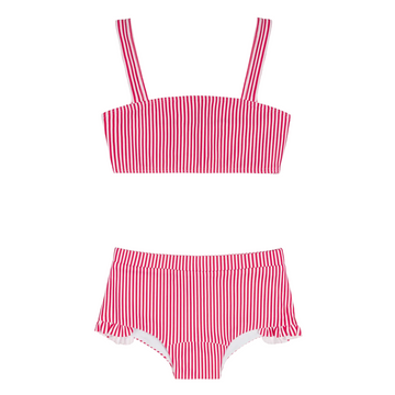 girls gondola stripe bandeau bikini and swim shorts