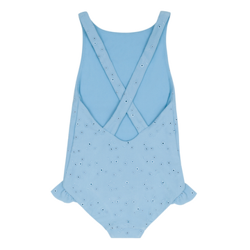 girls dusk blue eyelet ballerina one piece