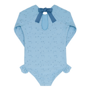 girls dusk blue eyelet rashguard one piece