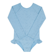 girls dusk blue eyelet rashguard one piece