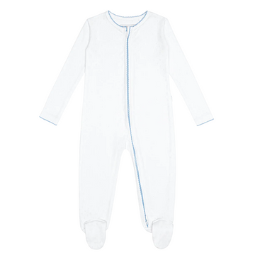 baby white pointelle footie