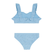 girls dusk blue eyelet v-neck ruffle bikini