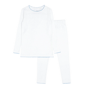 unisex white pointelle pajamas set