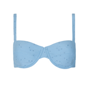 women's dusk blue eyelet cup bikini top