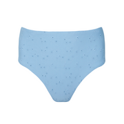 women's dusk blue eyelet high waist bikini bottom