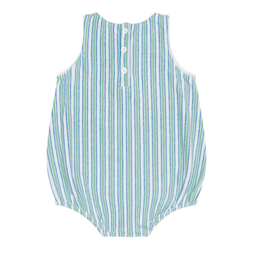 baby tamarin stripe french terry bubble romper