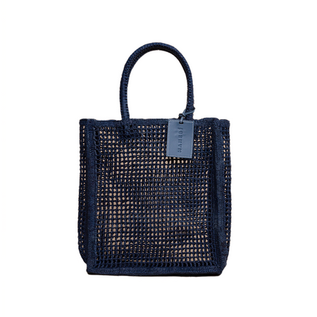 manebi vintage navy raffia net bag – minnow