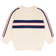 unisex navy and red stripe knit sweater
