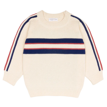 unisex navy and red stripe knit sweater