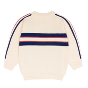 unisex navy and red stripe knit sweater