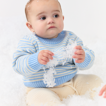 unisex chalet stripe knit sweater