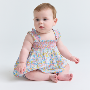 baby girls jasmine blossom smocked top and bloomer set