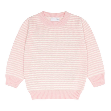unisex pink and cream stripe knit sweater