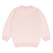 unisex pink and cream stripe knit sweater