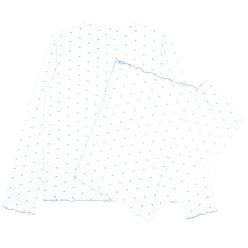 women's blue heart pima pajamas set