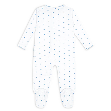 baby blue heart pima footie