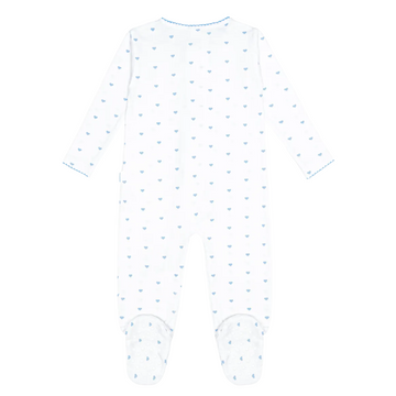 baby blue heart pima footie