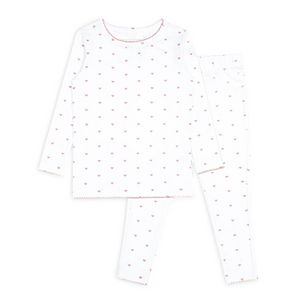 girls pink heart pima pajamas set