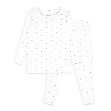 girls pink heart pima pajamas set
