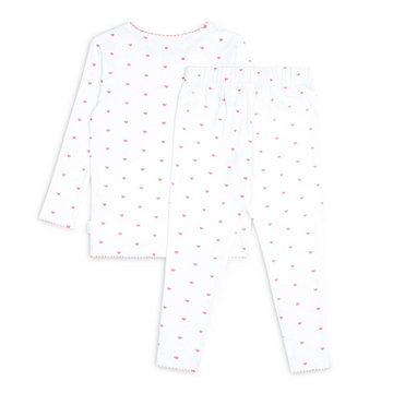 girls pink heart pima pajamas set