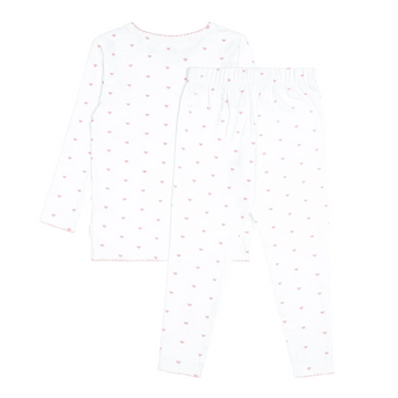 girls pink heart pima pajamas set