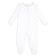 baby pink heart pima footie