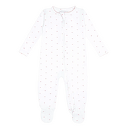 baby pink heart pima footie