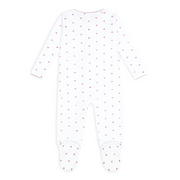 baby pink heart pima footie