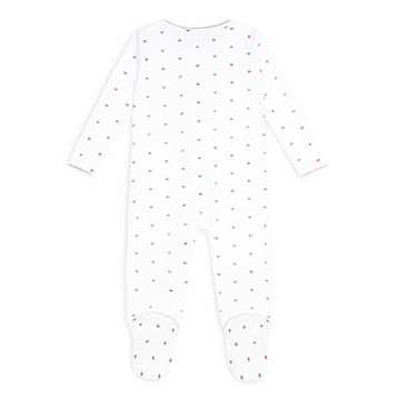 baby pink heart pima footie