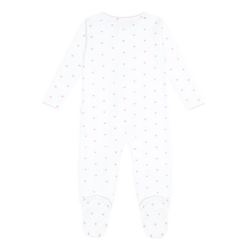 baby pink heart pima footie