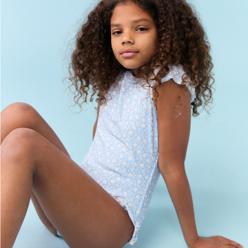 girls alpine fiore ruffle cap sleeve one piece