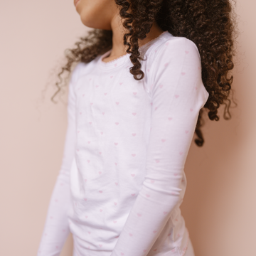 girls pink heart pima pajamas set