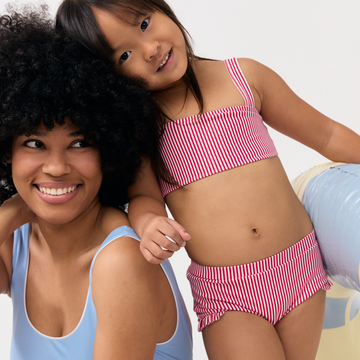 girls gondola stripe bandeau bikini and swim shorts